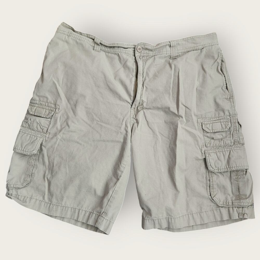 Sonoma Life Style Cargo Shorts Men's Sz 40 Beige 100% Cotton Comfort Wide Leg